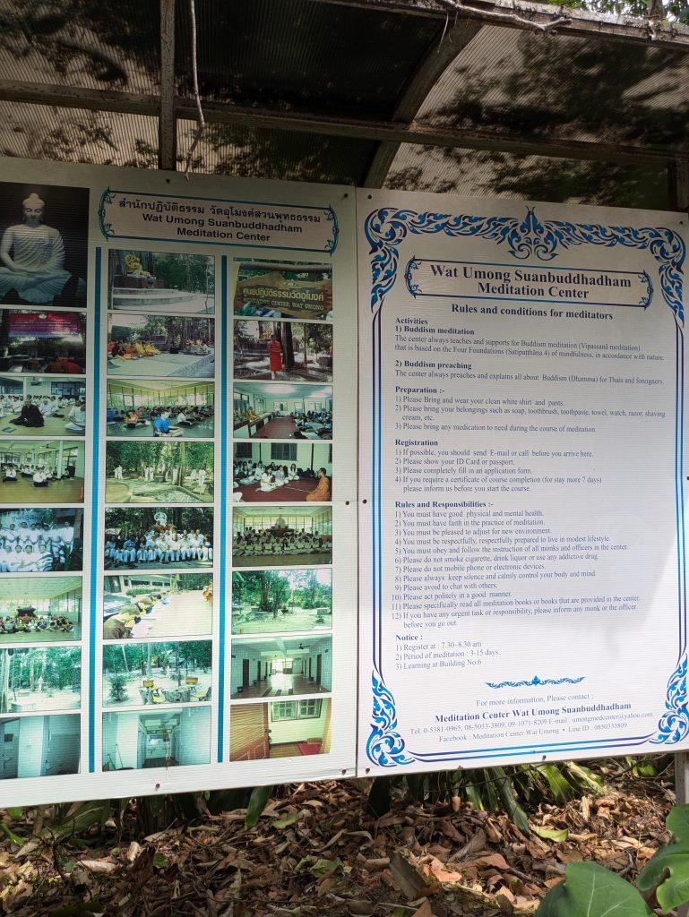 curso de meditación en Wat Umong Chiang Mai