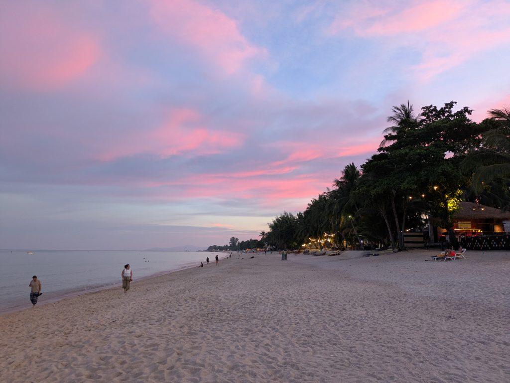 Un atardecer en Lamai beach, en Koh Samui