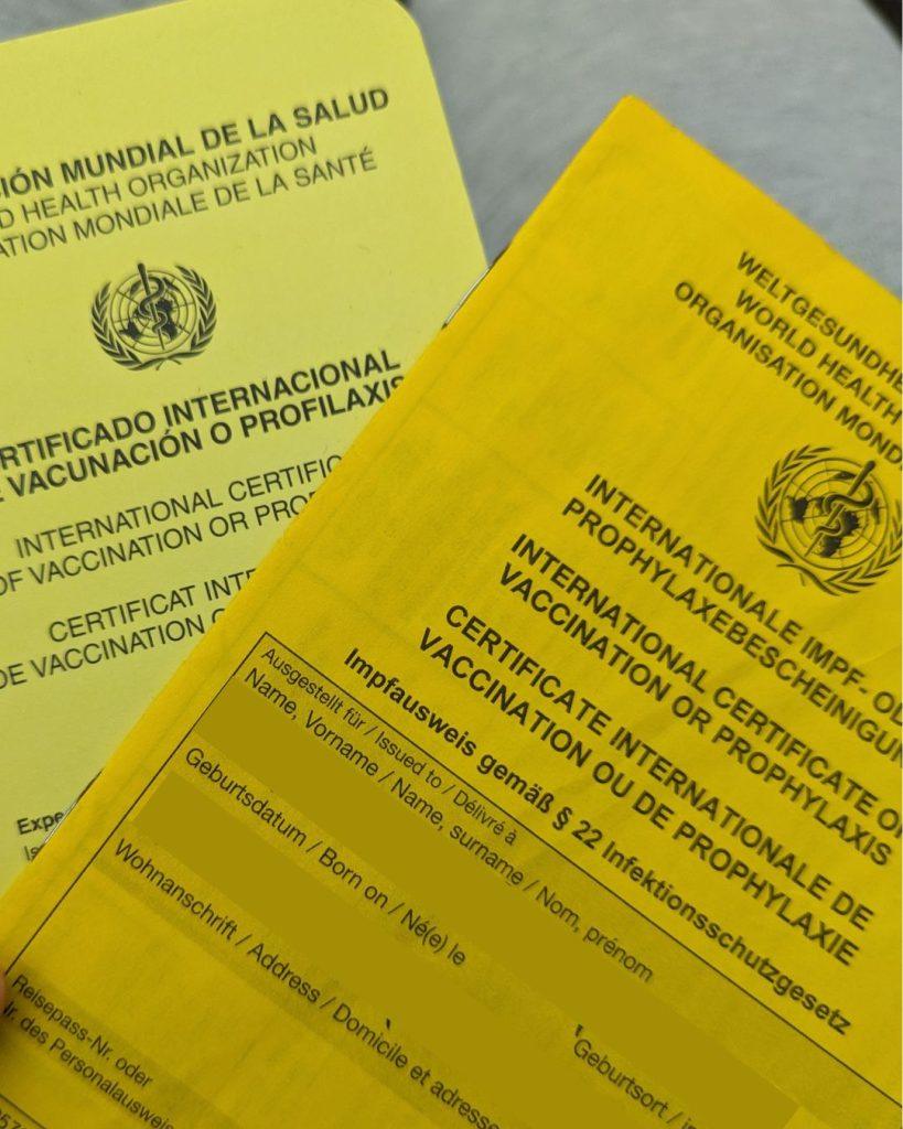 libro de vacunación internacional