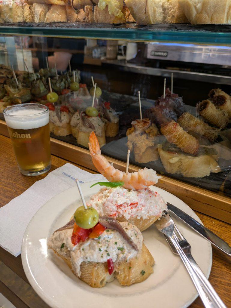 zurito y pintxos típicos de Bilbao