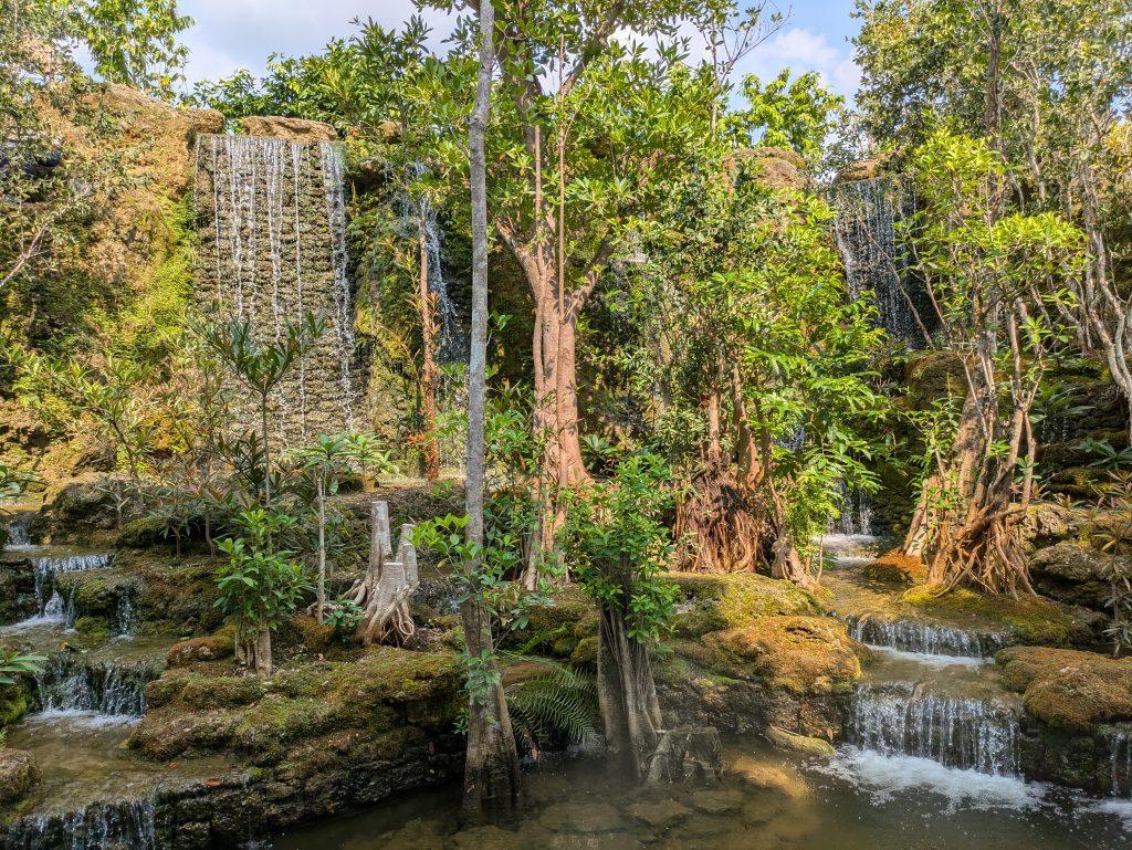 Beautiful area with waterfalls in Chiang Mai's museum of ancient trees