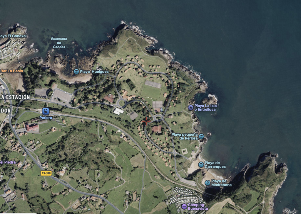 Perlora Asturias - Mapa satelital del terreno y ubicación