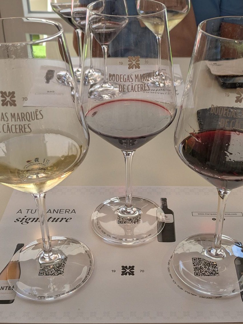 Tres vinos incluidos en la cata