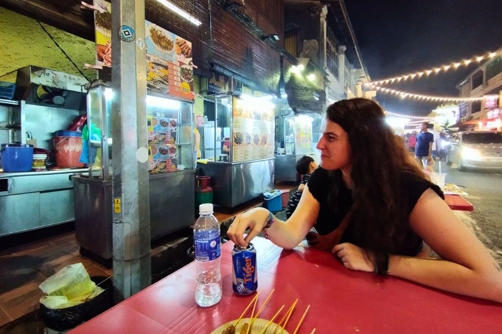 Comida callejera en Love Lane, Georgetown, Penang.