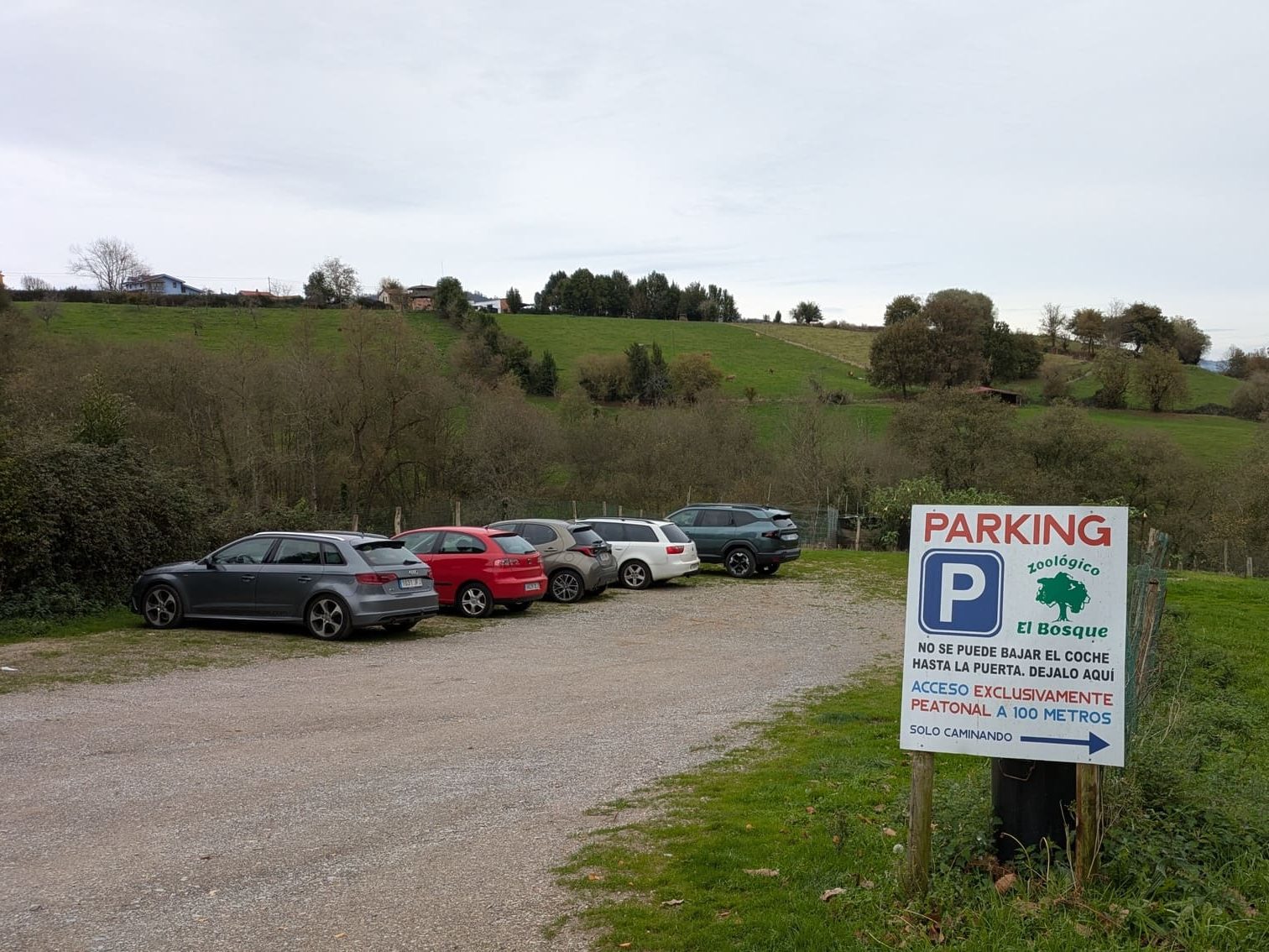 Aparcamiento para visitar el zoológico El Bosque