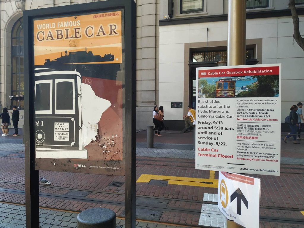 Cable car de San Francisco en mantenimiento; una de las cosas que hay que visitar y no pude disfrutar