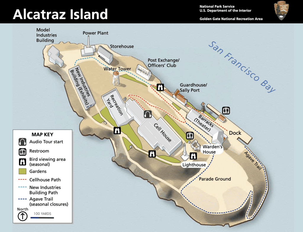 Mapa para visitar Alcatraz