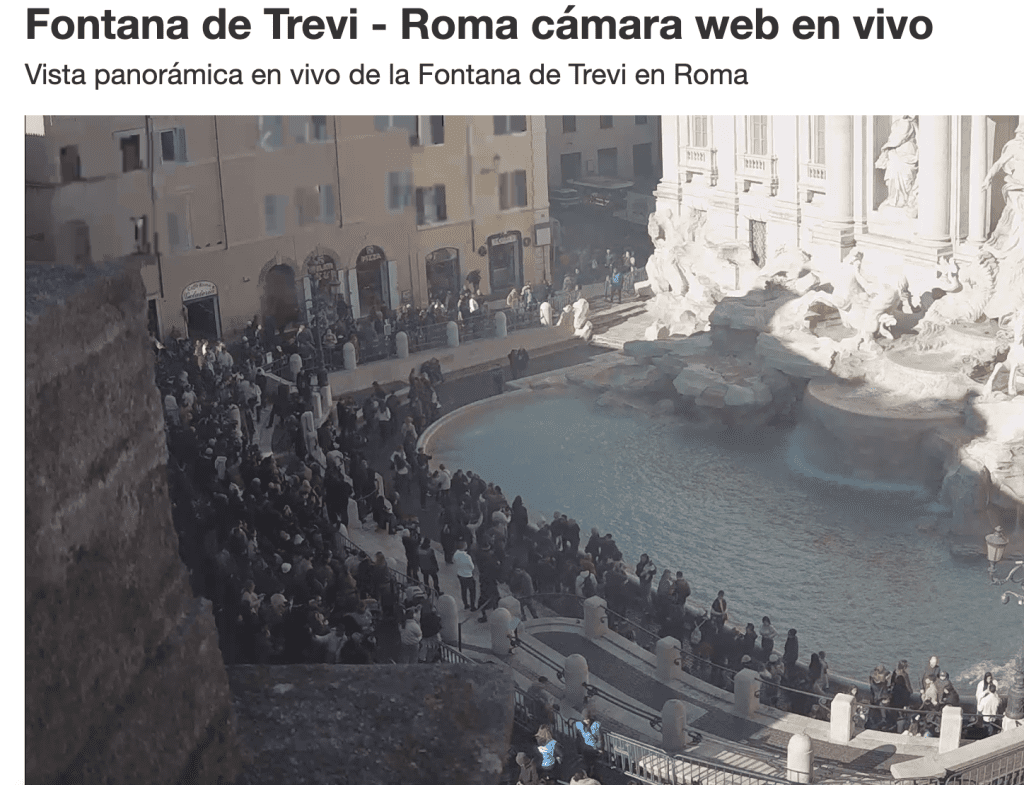 Webcam Fontana di Trevi con acceso de pago