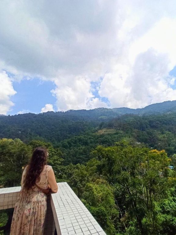 Vistas a Penang Hill desde el tercer nivel del templo